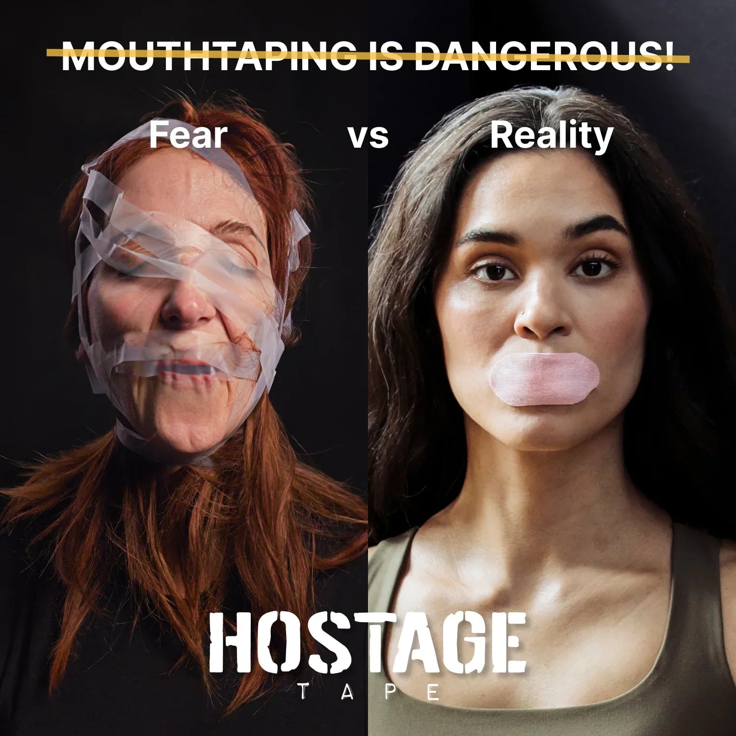 Hostage Tape fear vs reality – safe mouth taping for better sleep and nasal breathing