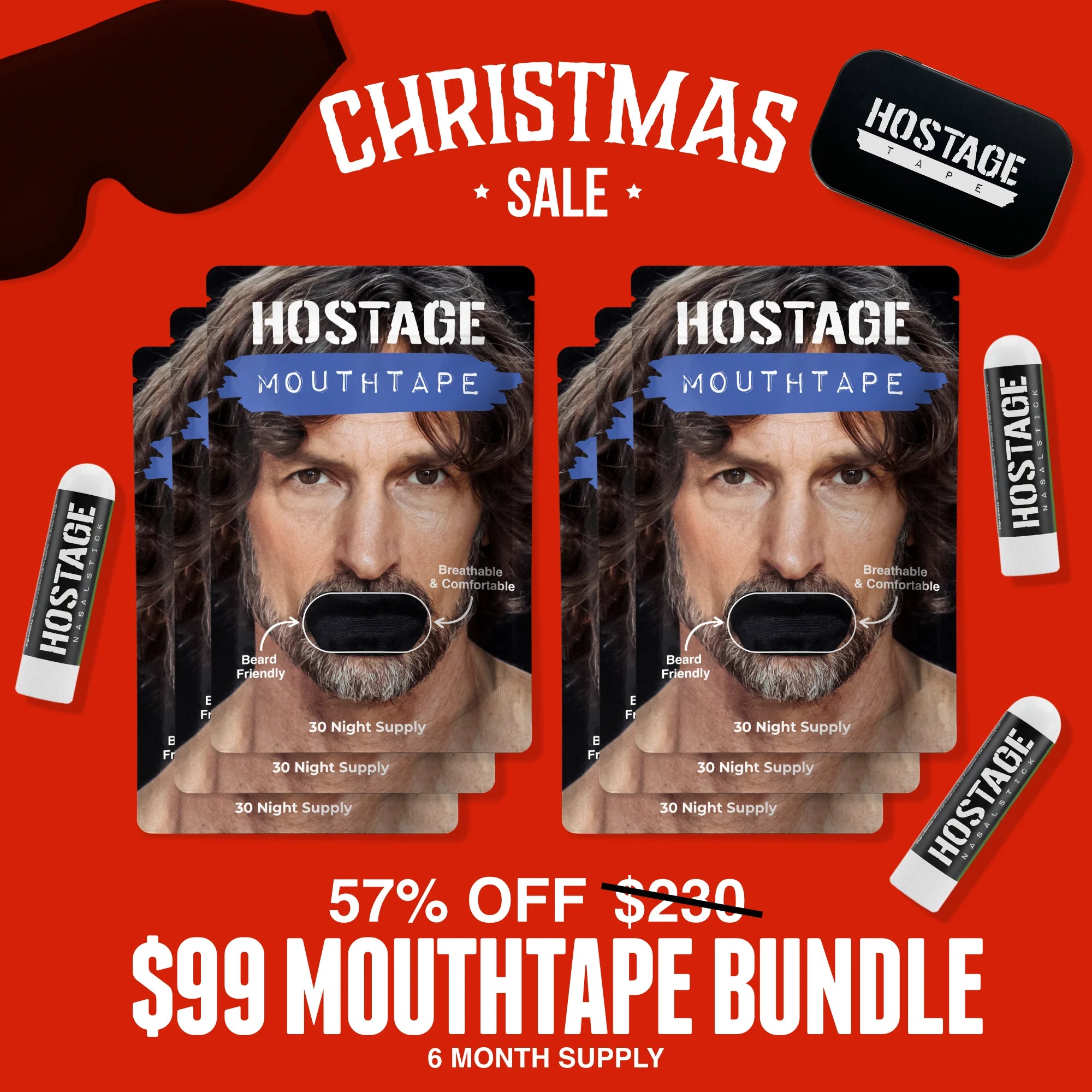 Holiday deal on Hostage Tape mouth tape six-pack bundle