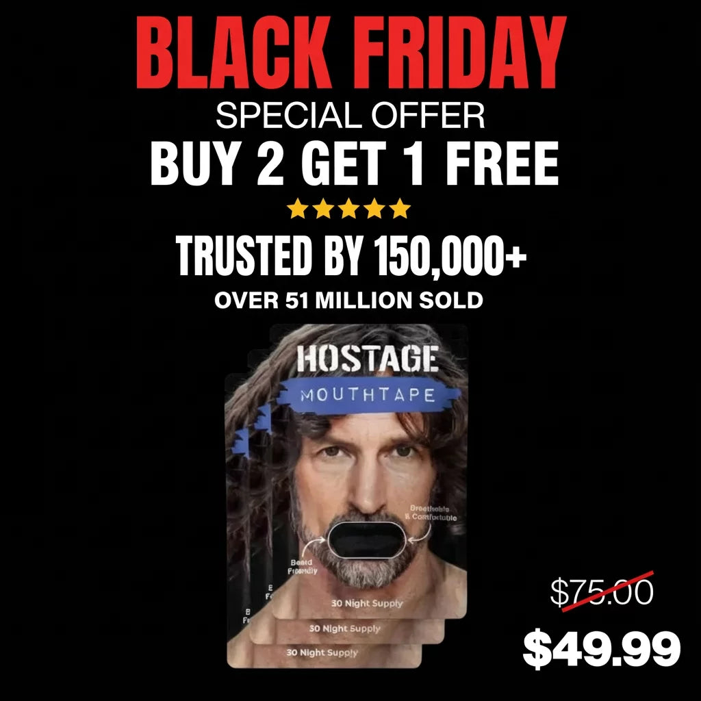 Mouth Tape Buy 2 Get 1 FREE - Sleep Starter Pack BFCM - Hostage Tape