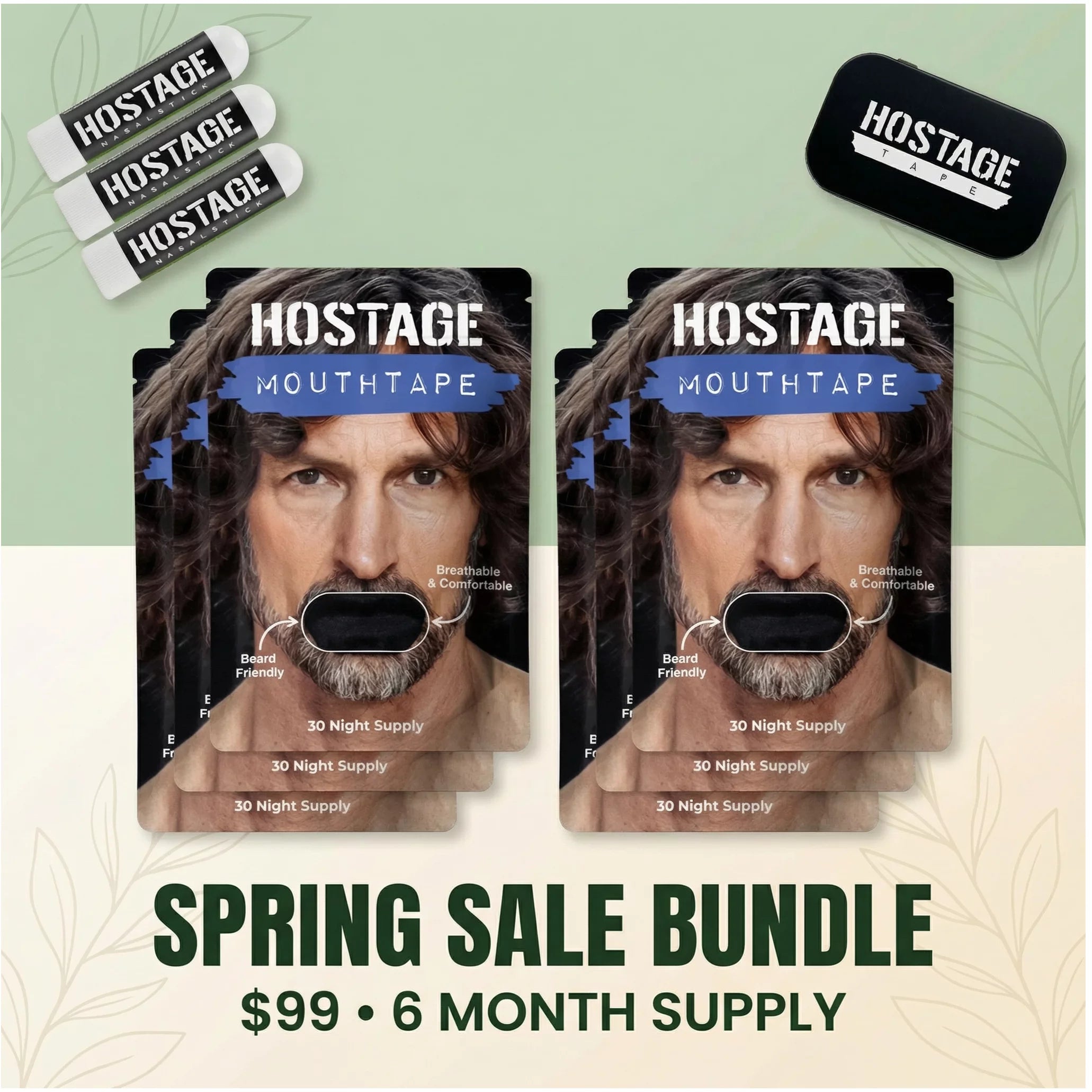 š¤ Mouth Tape Bundle + Nasal Sticks + Tin - Hostage Tape