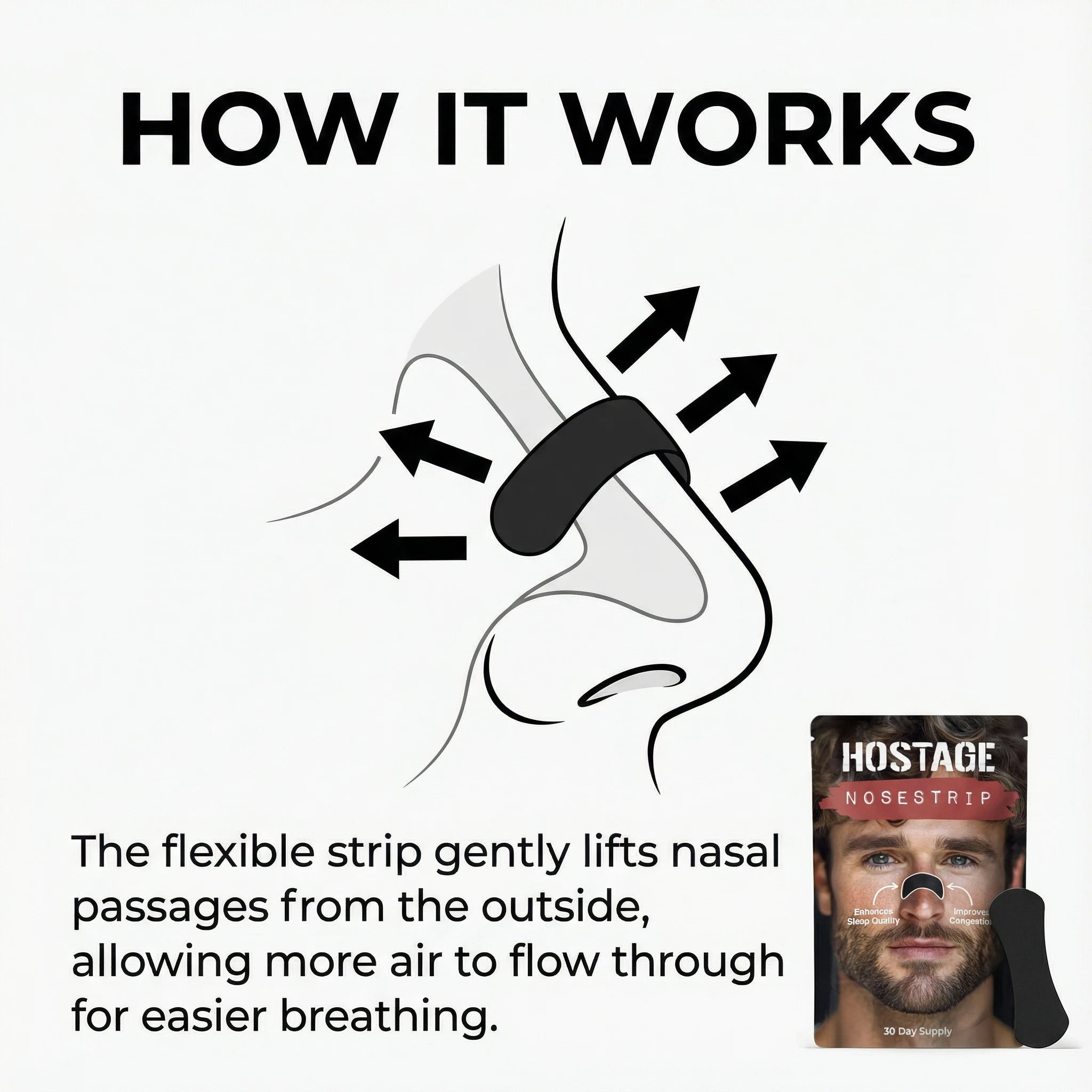 Hostage Nose Strips: 1/3/6/12 Month Supplies - Hostage Tape