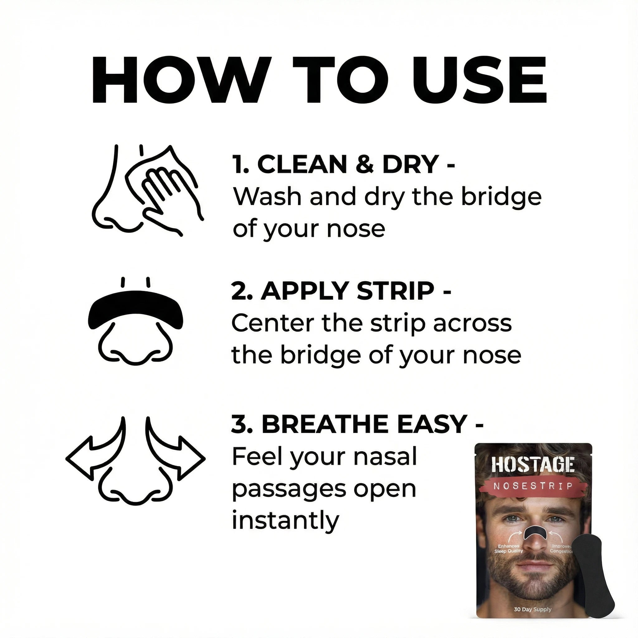 Hostage Nose Strips: 1/3/6/12 Month Supplies