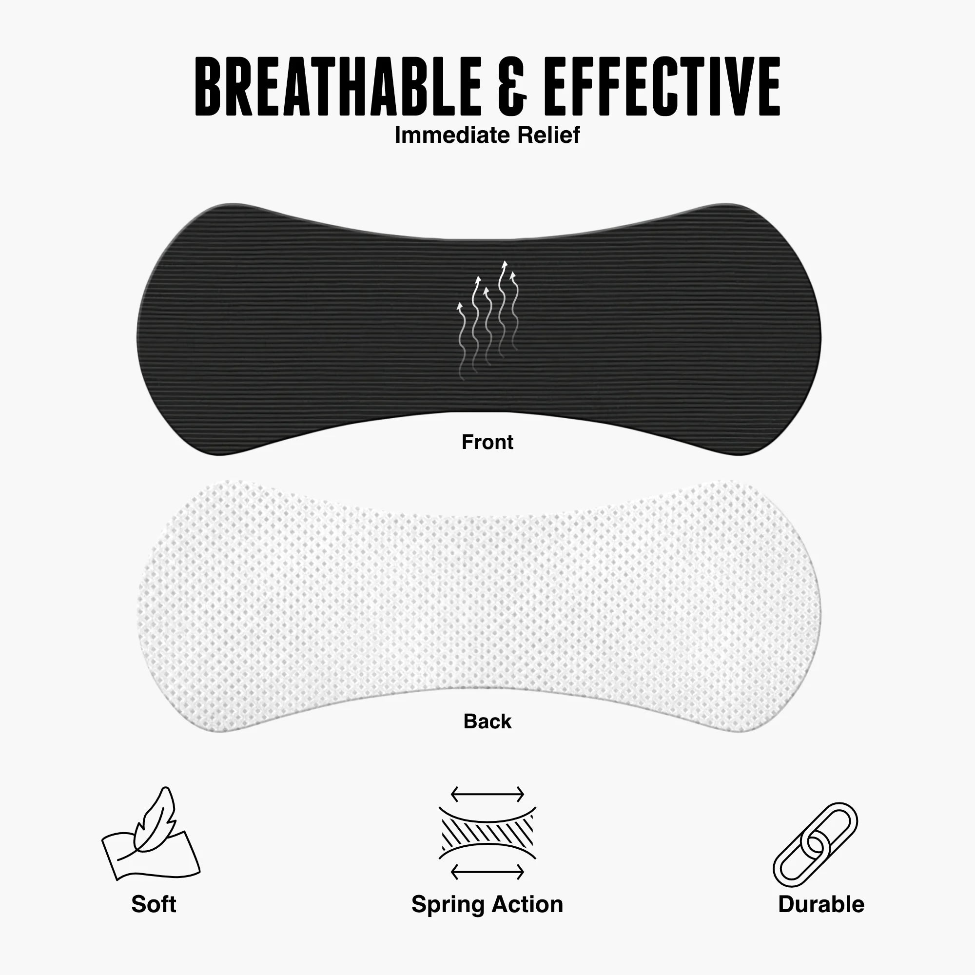 Hostage Nose Strip breathable, soft, durable, front and back view for better nasal breathing