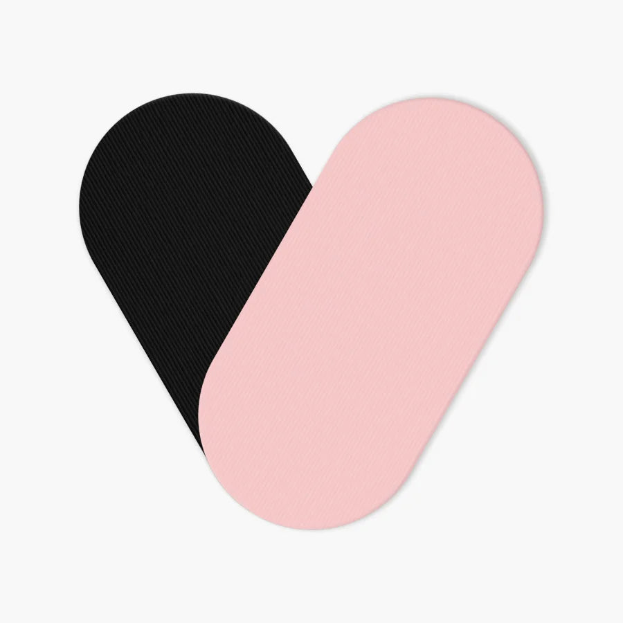 Black and pink Hostage Tape mouth strips in heart shape for better sleep and breathing