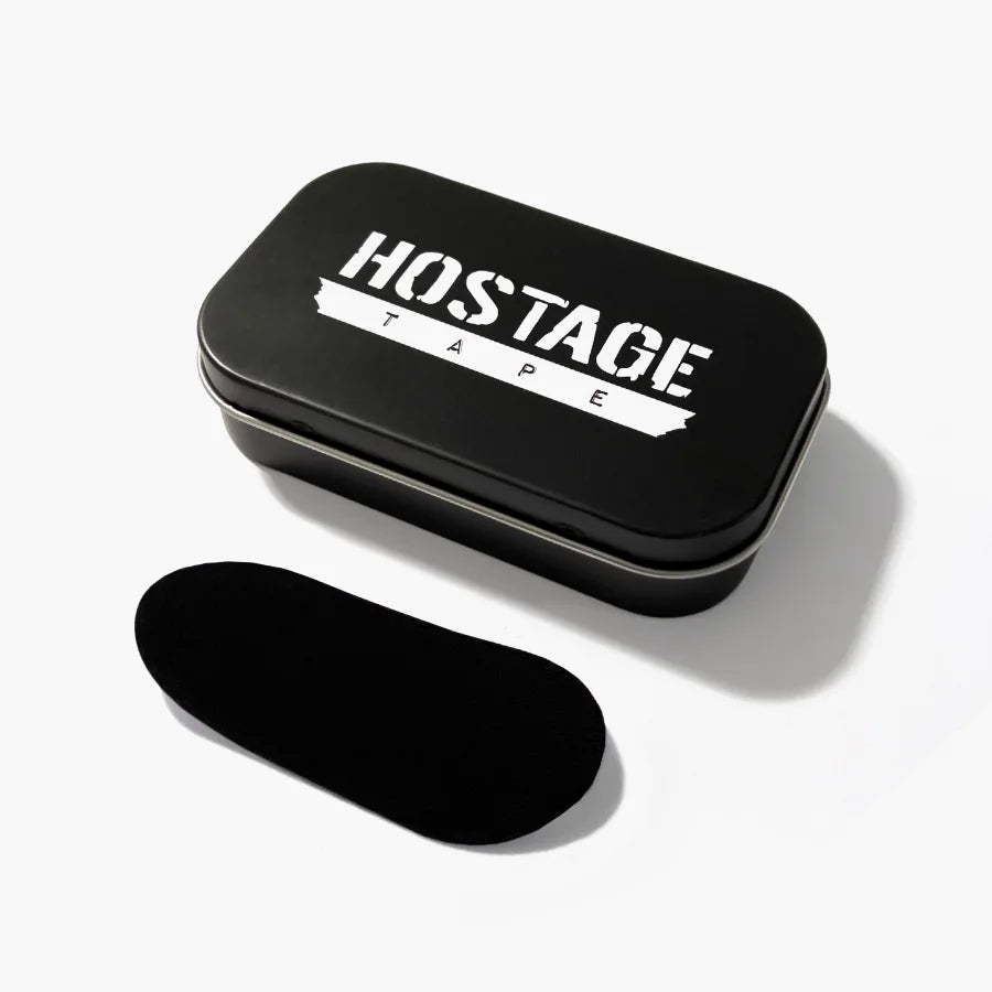 Black Hostage Tape mouth tape tin with one adhesive strip
