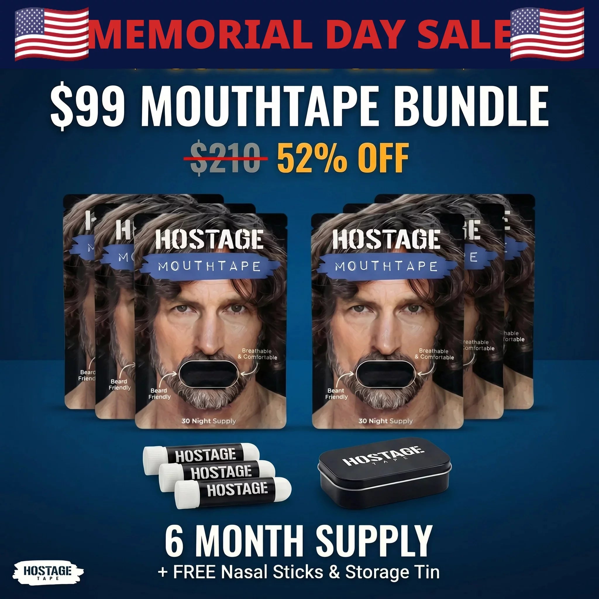 Mouth Tape Bundle + Nasal Sticks + Tin