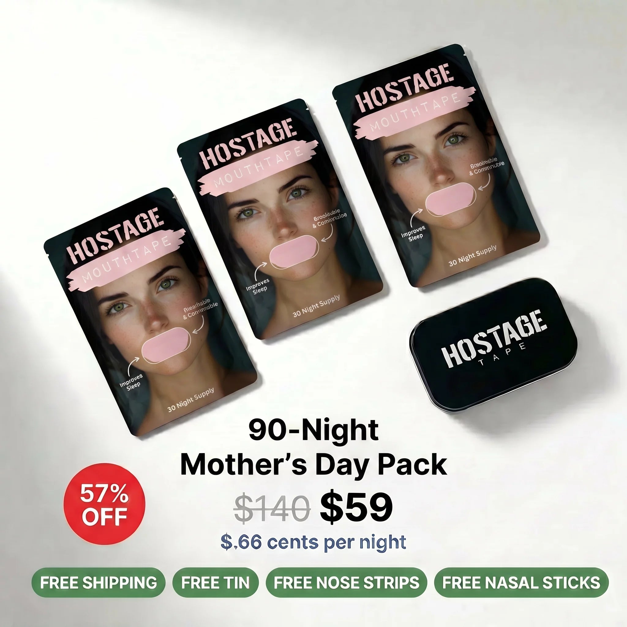 Women's Hostage Mouth Tape - 90 Night Starter Pack