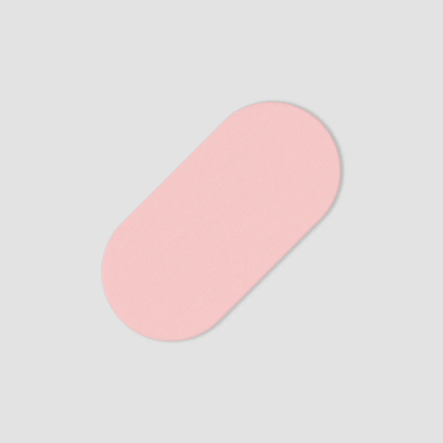 Top view of single pink Hostage Mouth Tape strip