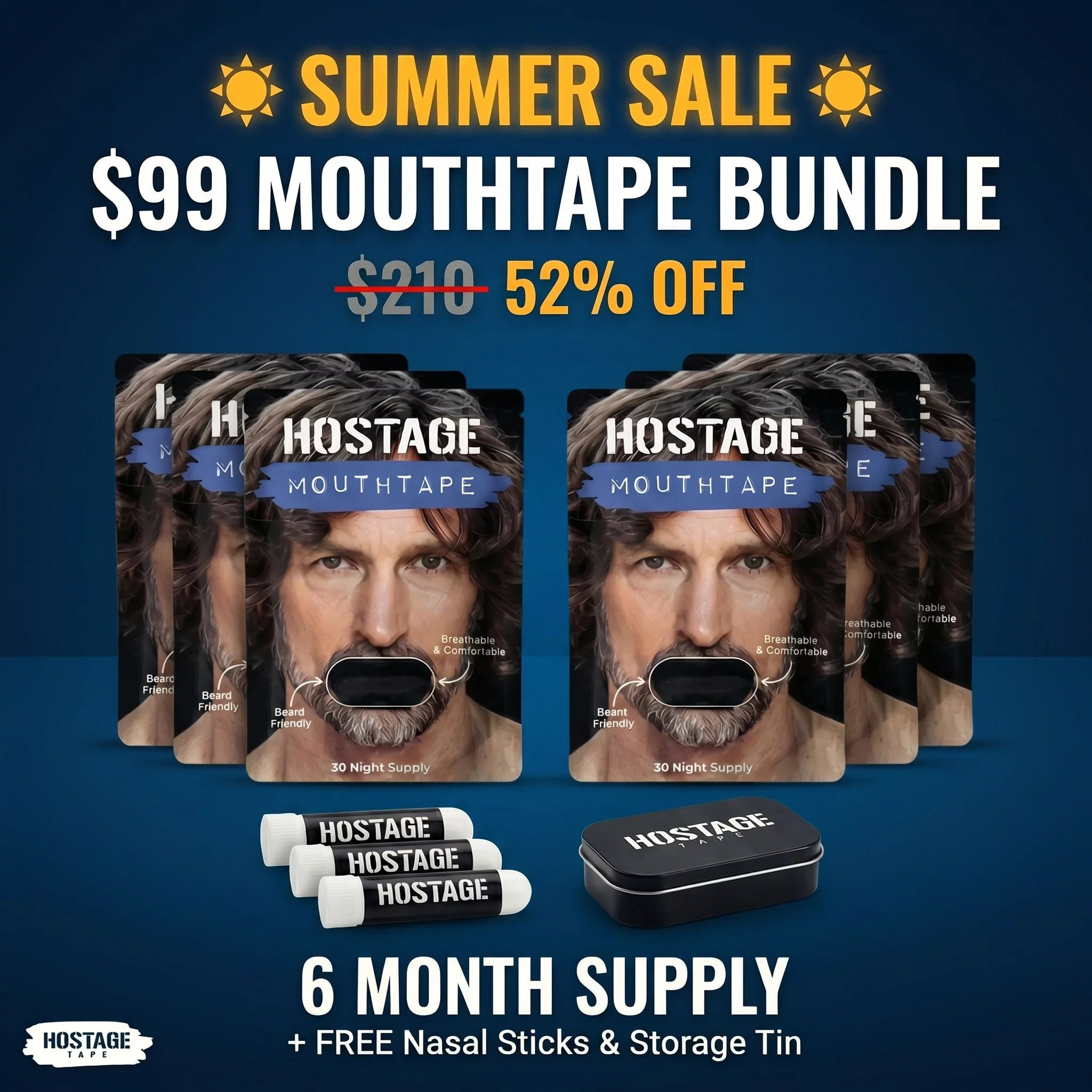 Mouth Tape Bundle + Nasal Sticks + Tin