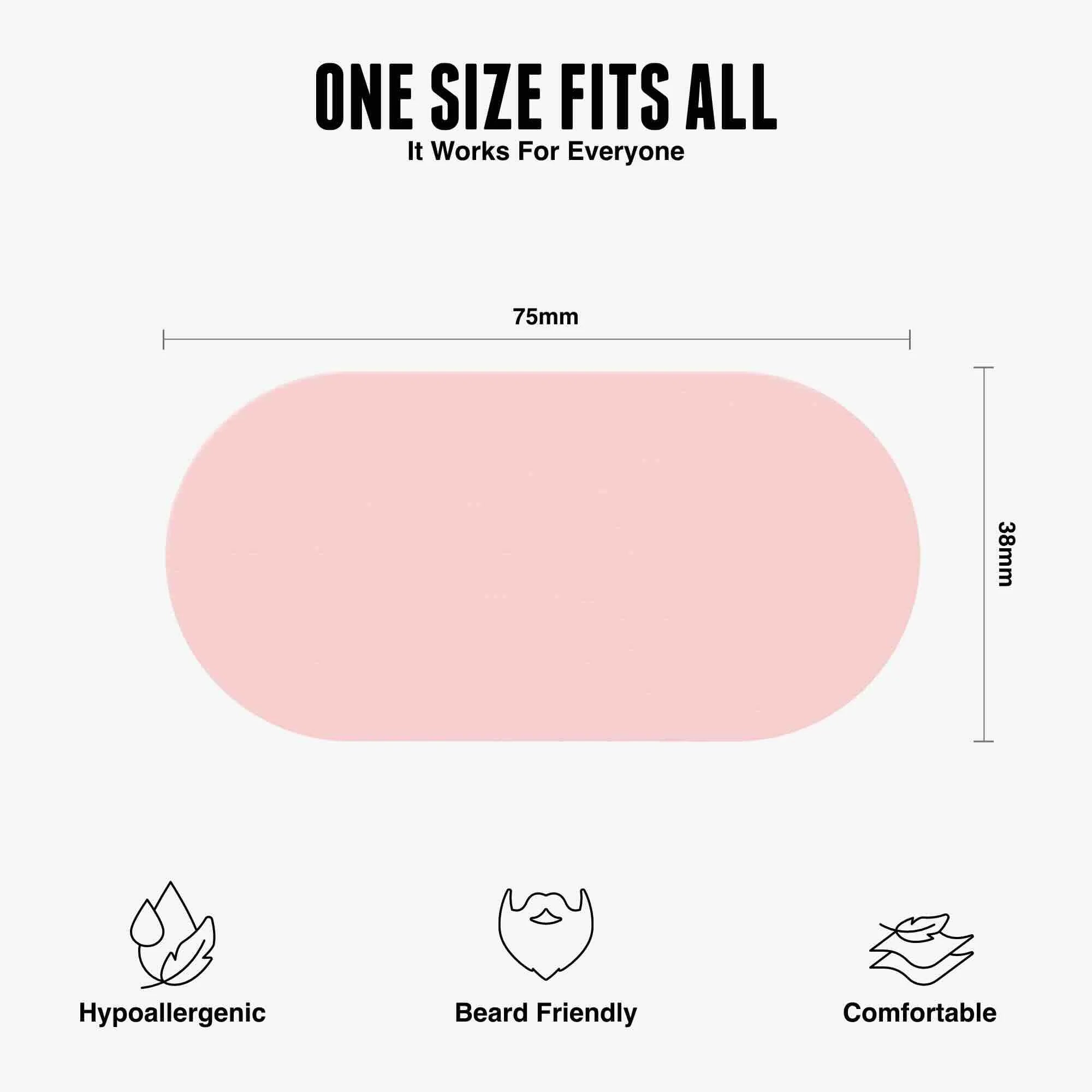 Pink Hostage Mouth Tape, 75x38mm, hypoallergenic, beard-friendly, comfortable fit