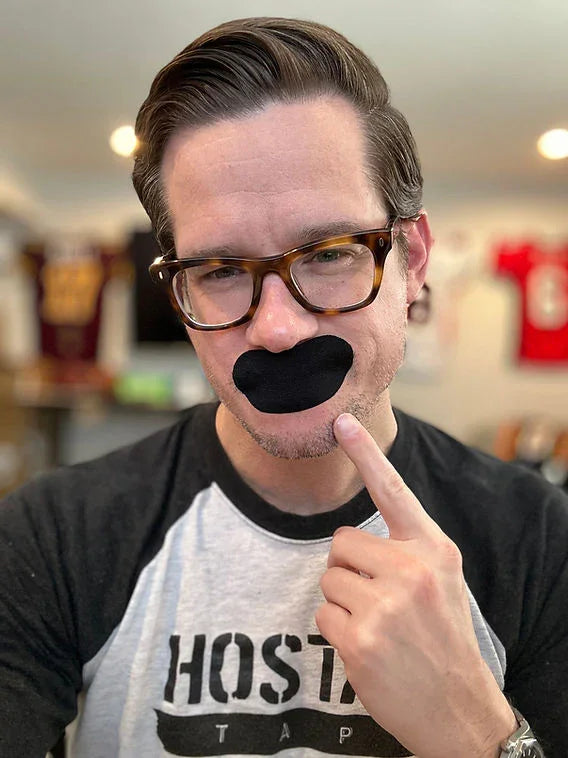 Founder of Hostage Tape wearing Hostage mouth tape