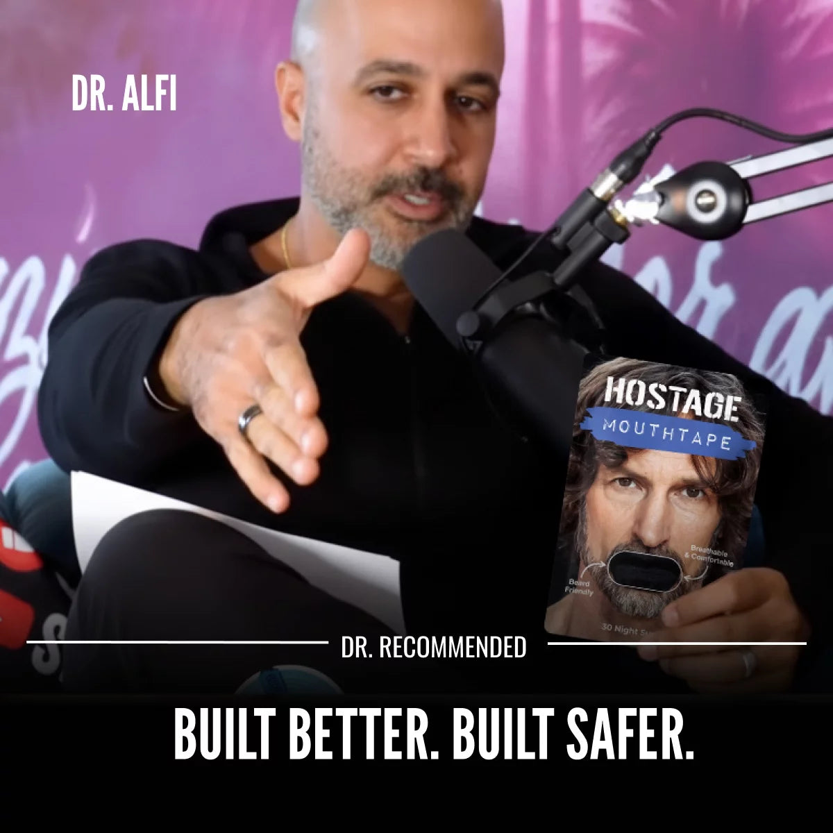 Hostage Tape doctor recommended mouth tape for safe and better sleep shown with expert endorsement