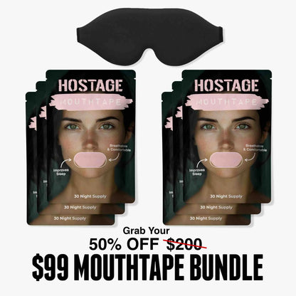 Six Hostage Pink Women's Edition Mouth Tape bundles with blindfold for better sleep
