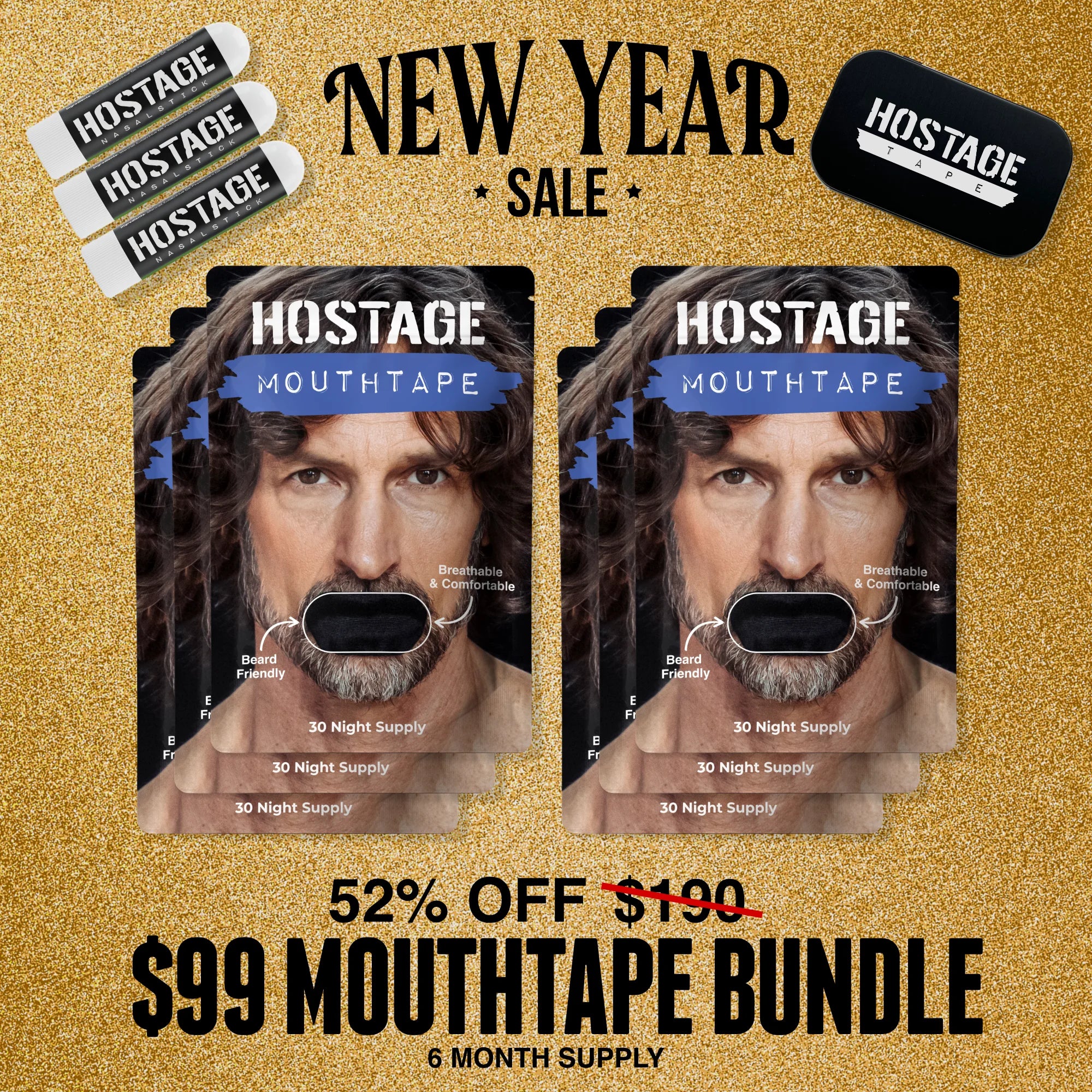 🤐 Mouth Tape Bundle + Nasal Sticks + Tin