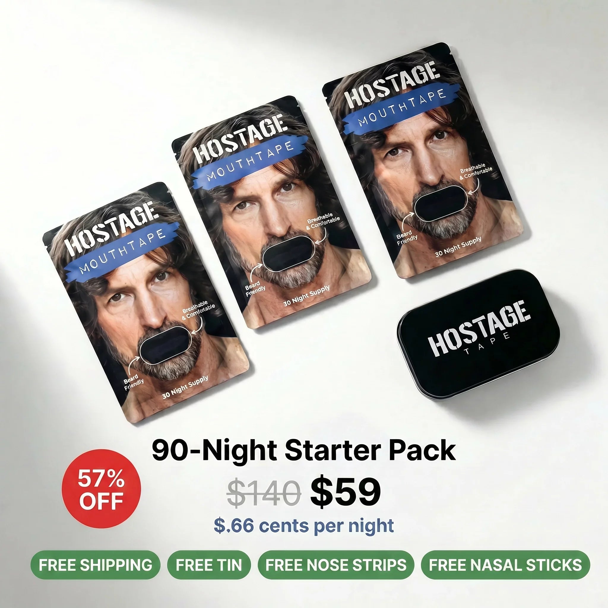 Hostage Mouth Tape - 90 Night Starter Pack