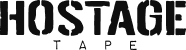 'Logo with the text 'HOSTAGE TAPE' in bold, black letters.'