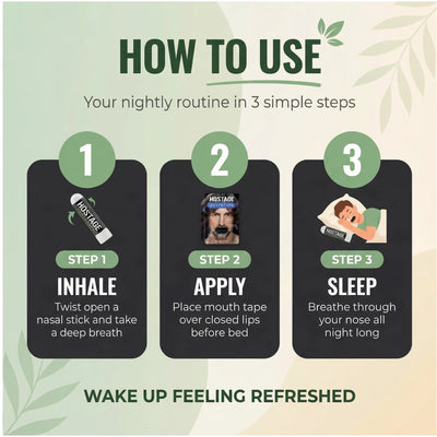 🤐 Mouth Tape Bundle + Nasal Sticks + Tin - Hostage Tape