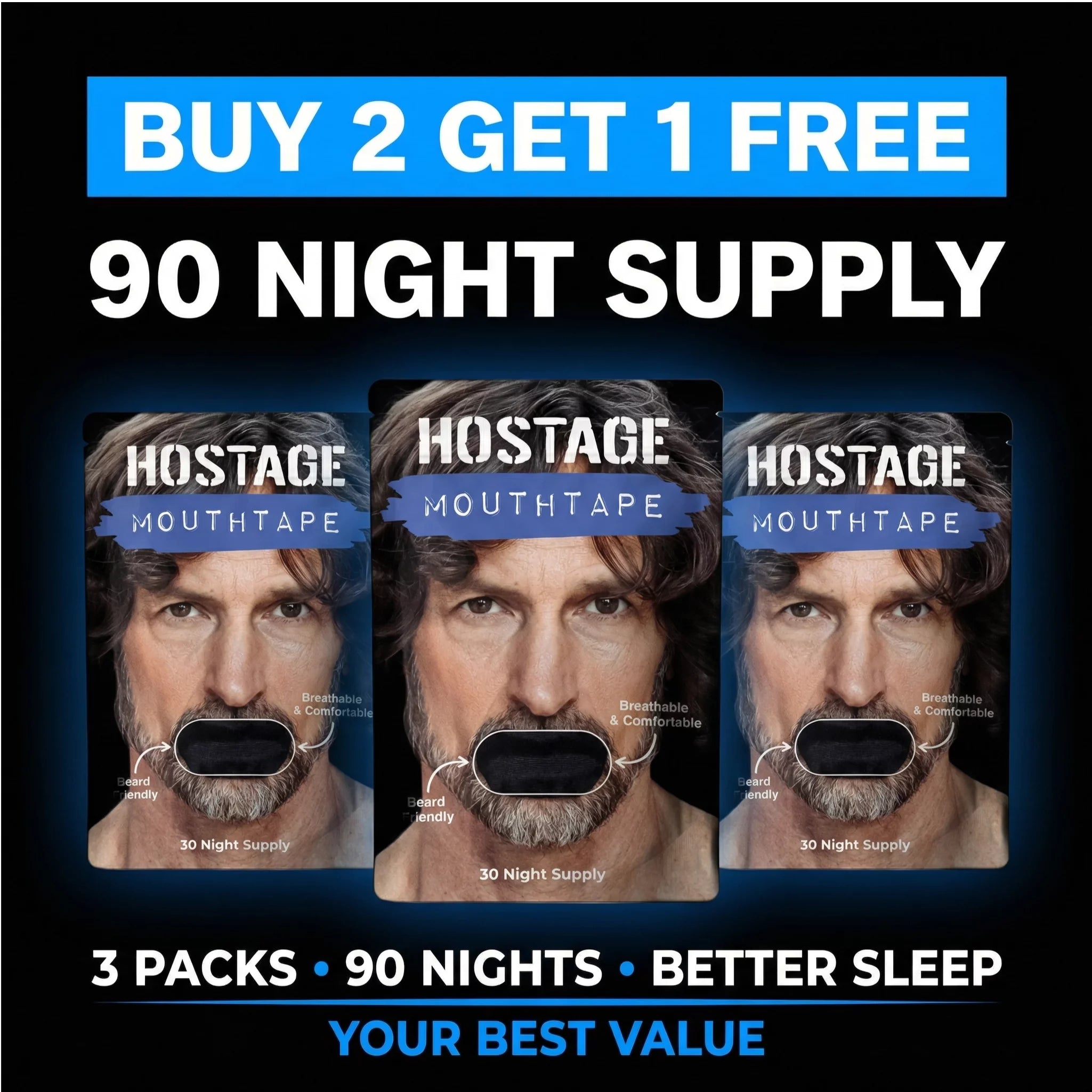 Hostage Mouth Tape Buy 2 Get 1 FREE - Starter Pack - Hostage Tape