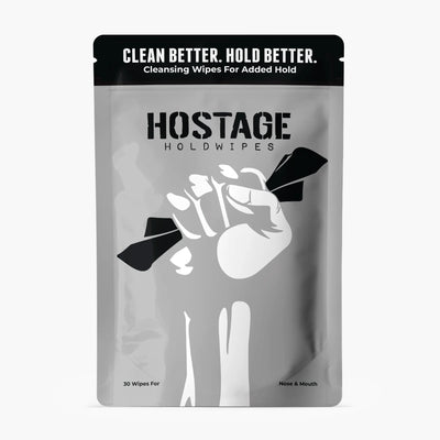 Hostage Holdwipes 30-pack for nose and mouth, improving adhesive hold and skin prep