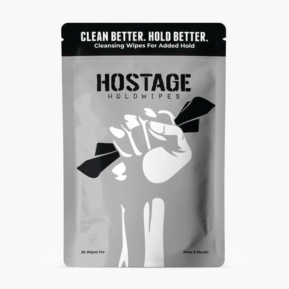 Hostage Holdwipes 30-pack for nose and mouth, improving adhesive hold and skin prep