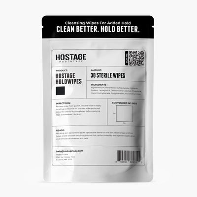 Hostage Holdwipes sterile skin barrier wipes for better adhesive hold of mouth tape and nose strips