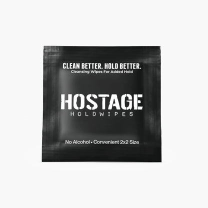 Hostage Holdwipes front packet, alcohol-free cleansing wipes for nose and mouth tape prep