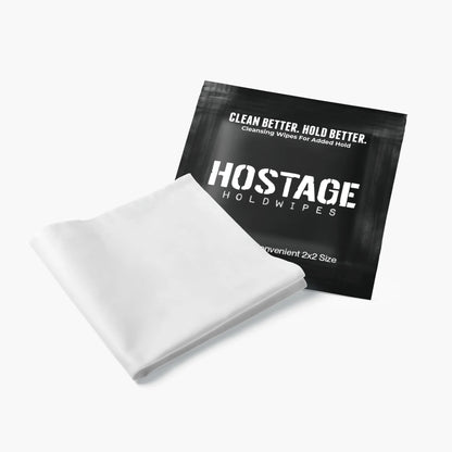 Hostage Holdwipes single 2x2 packet for skin prep, improving adhesive hold of nose strips and mouth tape