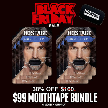 Hostage Tape mouth tape 6-month bundle for snoring relief and deep sleep during Black Friday sale