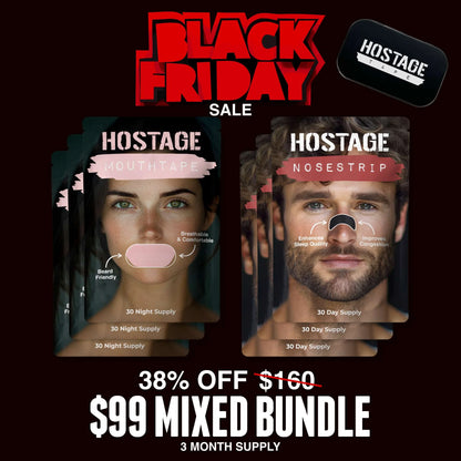 Hostage Tape women’s pink mouth tape and nose strips Black Friday bundle for quiet sleep
