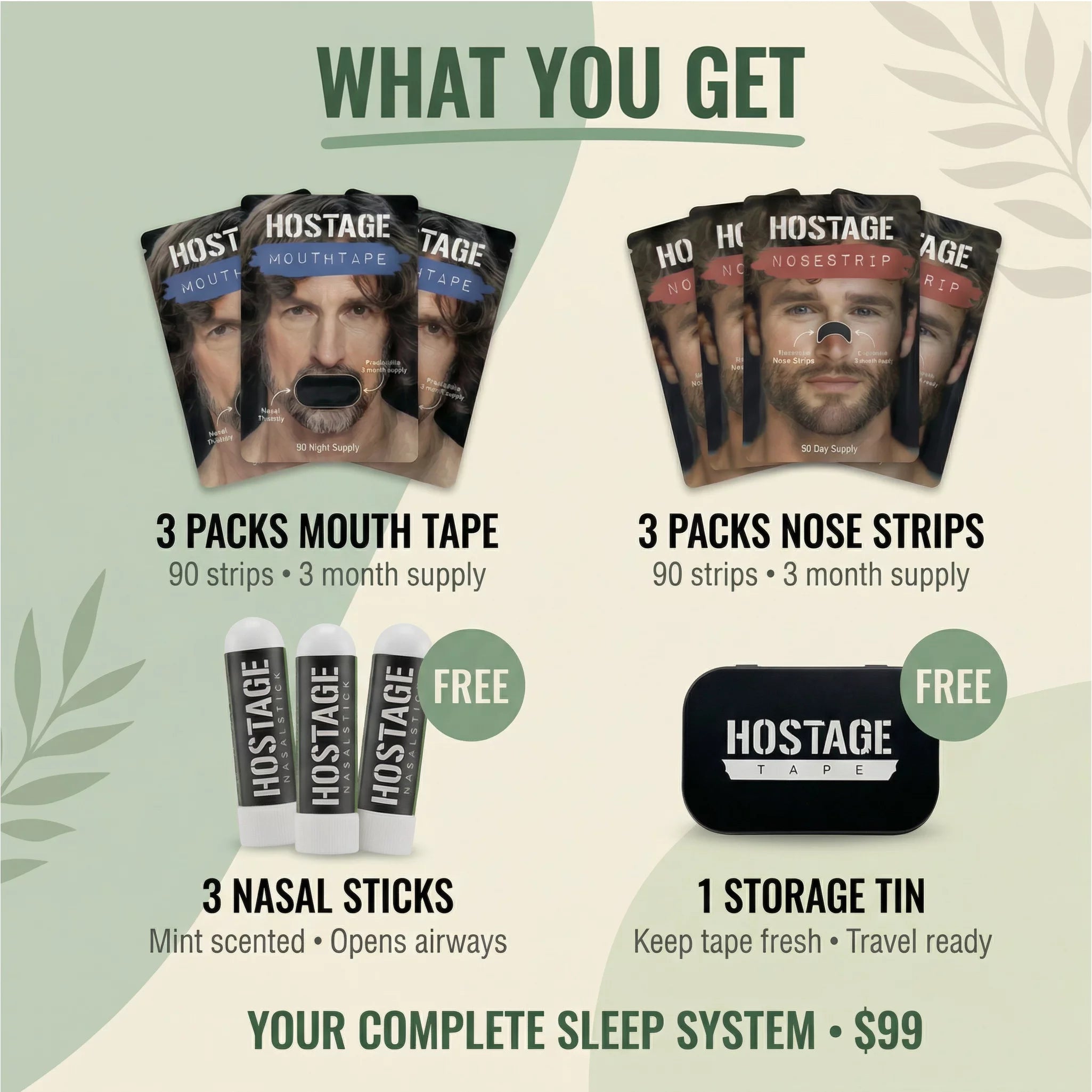 🤐 Mouth Tape   +   👃 Nose Strip Bundle - Hostage Tape