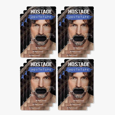 Twelve pouches of Hostage Mouth Tape black
