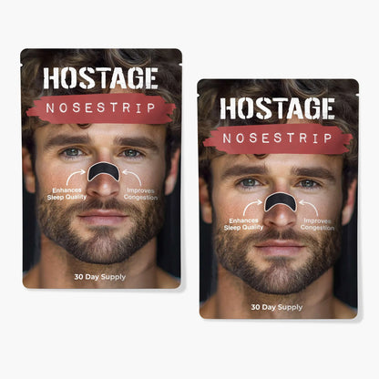 Two packages of Hostage Nosestrip on a white background