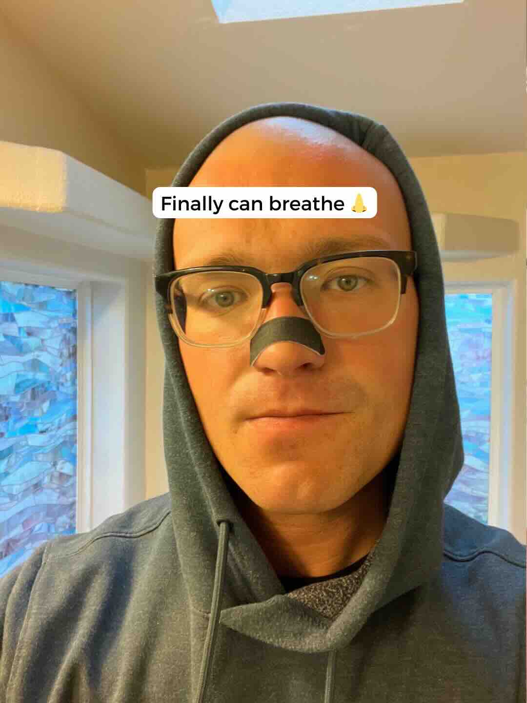 Man wearing Hostage Nose Strips
