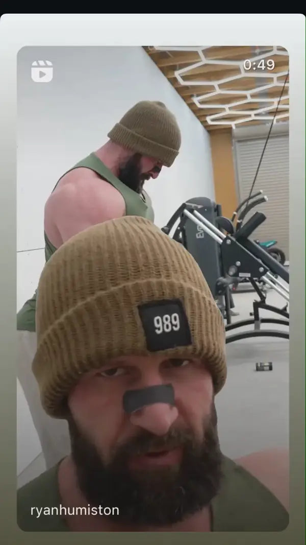 Man wearing a Hostage Nose Strip before training