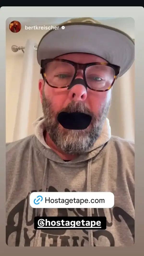 Man wearing a Hostage Nose Strip