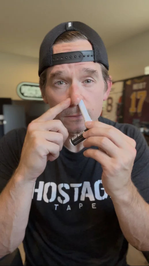 Using the Hostage Nasal Stick beside the nostril