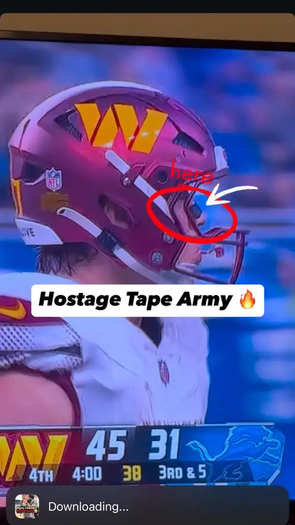 Football player wearing a nasal strip during a game